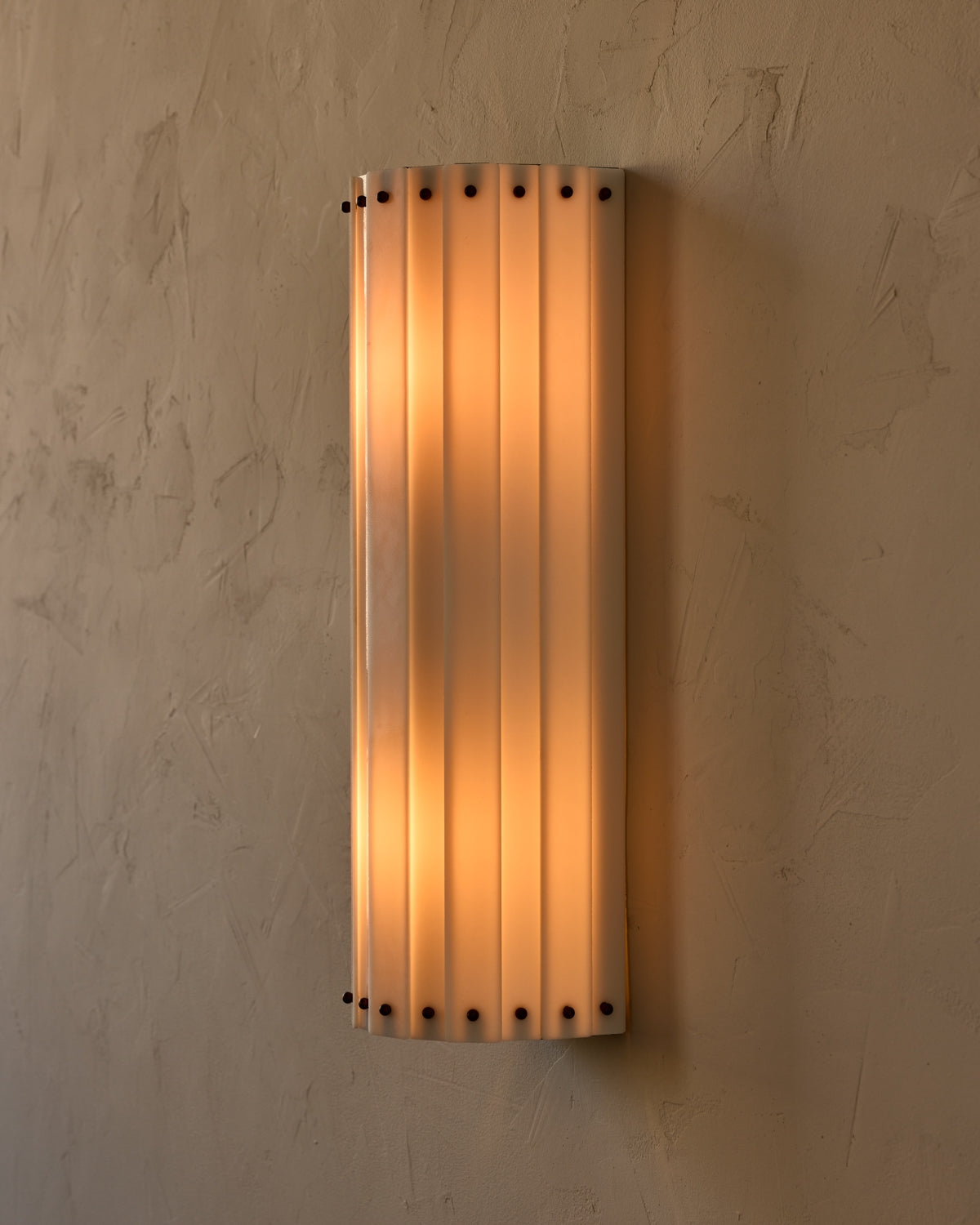 Wall Sconce Vertical Fluted White Glass Architectural Light