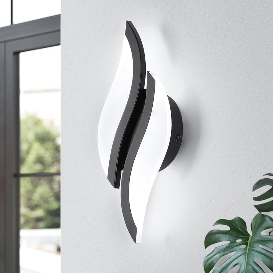 Wall Sconce Wave Silhouette With Acrylic Wave Design Wall Light