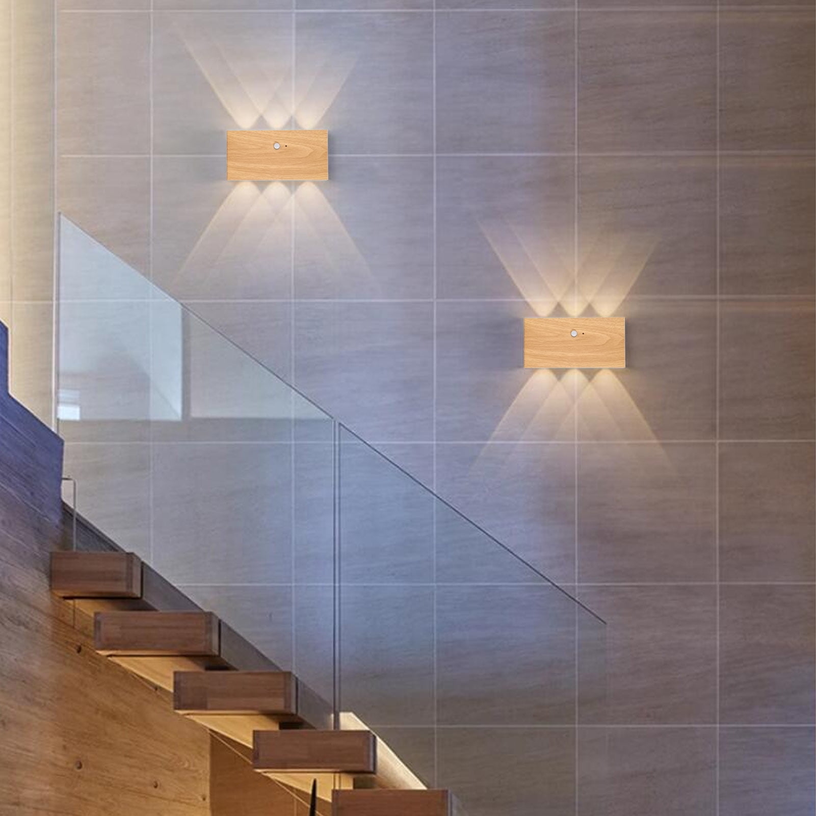 Wall Sconce with motion sensor wood tones for wood wall lights