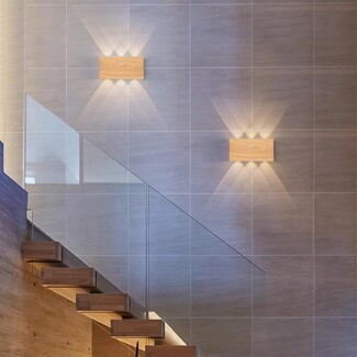 Wall Sconce with motion sensor wood tones for wood wall lights
