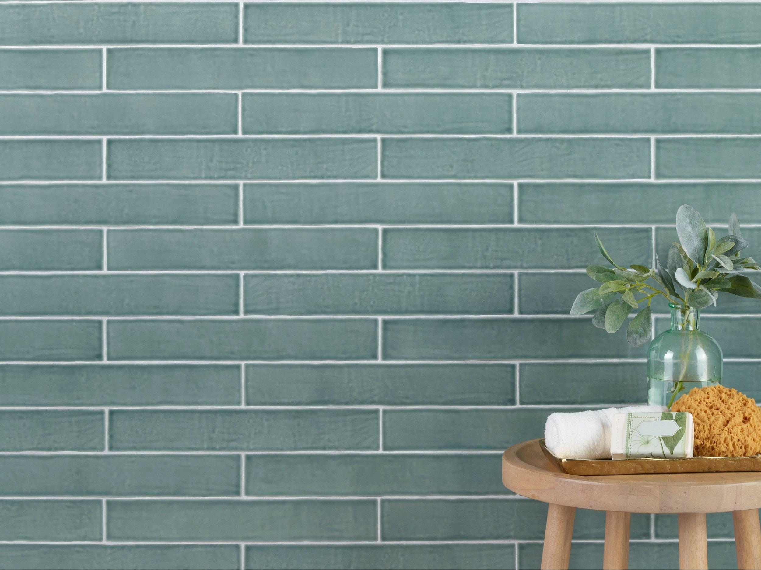 Wall Tile Staggered Elongated Subway Textured Backsplash