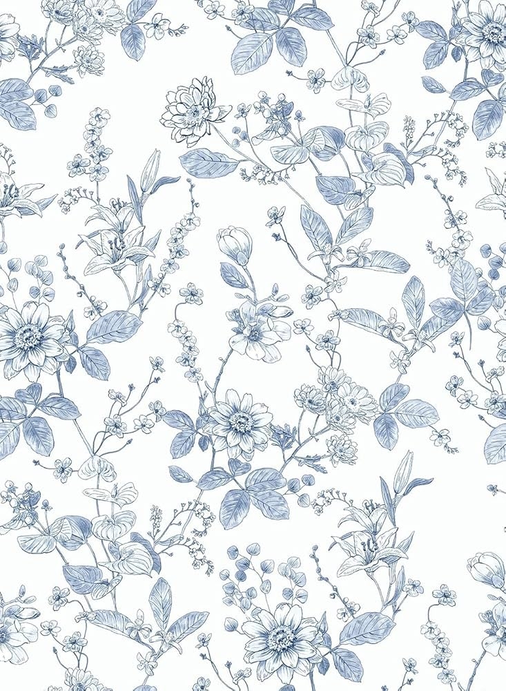 Light Blue Floral Wallpaper