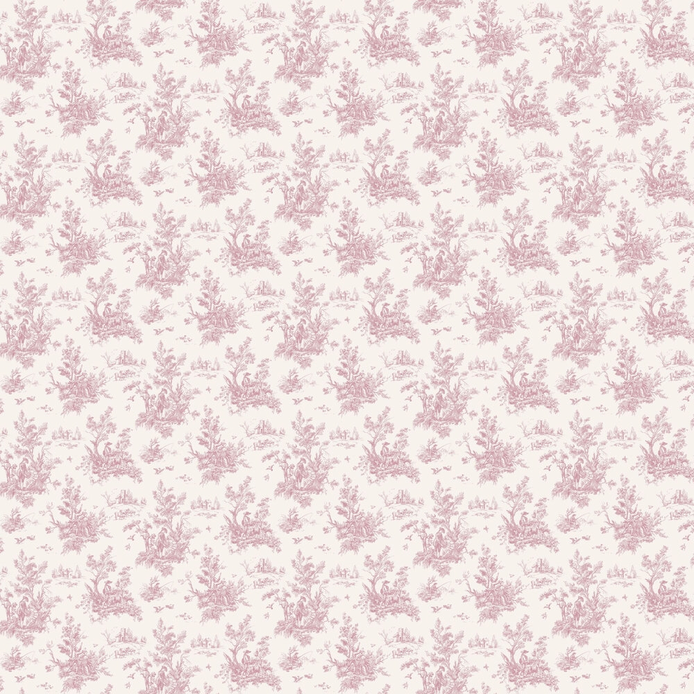 Wallpaper: Plum Toile Pattern Burgundy Cottagecore Style