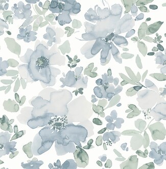Wallpaper: Self Adhesive Sage Green Botanical Print