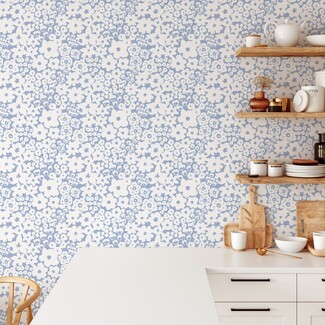 Wallpaper: Small Scale Print Scandinavian Botanical Wall Print