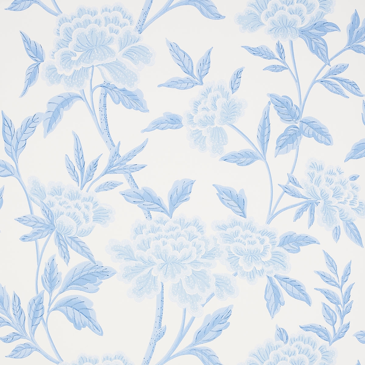 Wallpaper: Stippled Stems Periwinkle Blue Floral Wallpaper