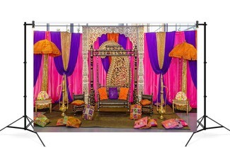 Wedding Backdrop: Jhoola Swing Vibrant Mehendi Decor