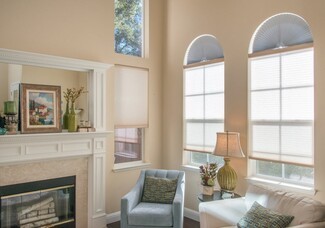 Window Shades Warm Beige Fan Style Arch Cellular