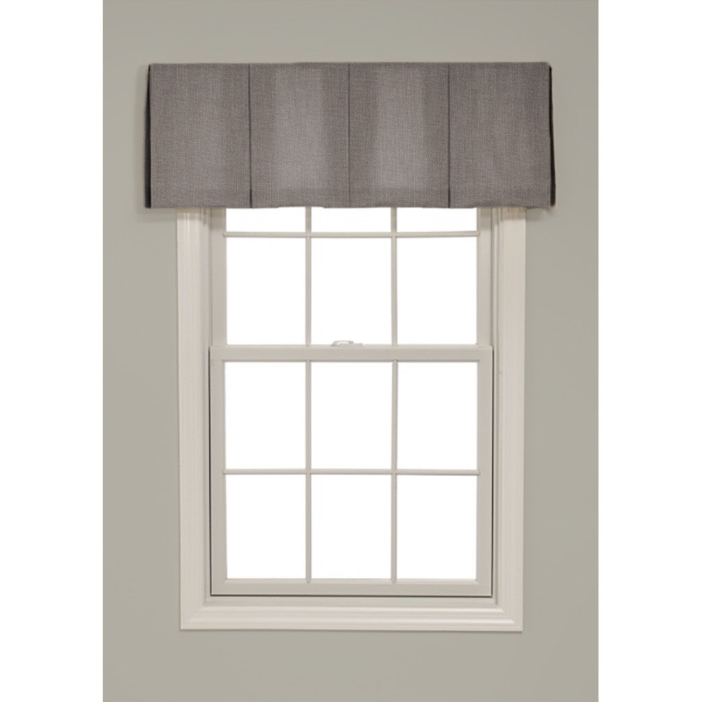 Window Valance Structured Tailoring Charcoal Gray Fabric Topper