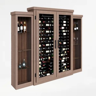Wine Cabinet with Tiered Height and Tiered Wood Wine Cabinet