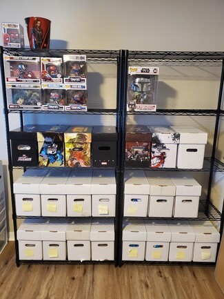Wire Shelving Unit Black Metal Display Racks Graphic Boxes