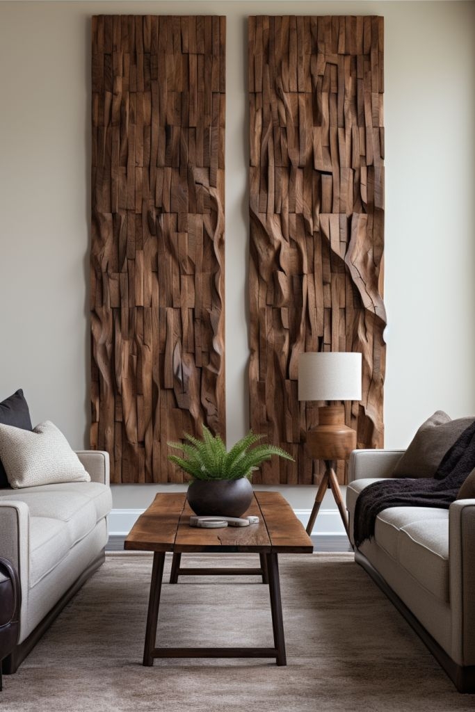 Wood Wall Art: 3D Wood Wall Art Chiseled Panels