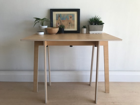 Writing Desk Exposed Ply Edges Interlocking Design