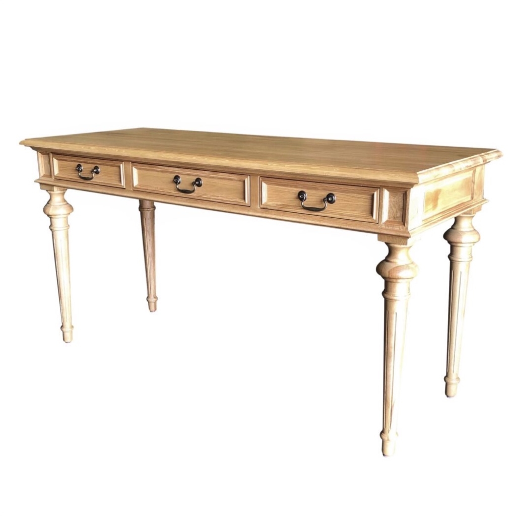 Writing Desk in Natural Oak With Spindle Turned Legs