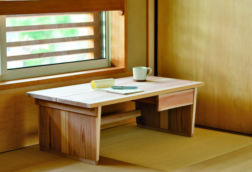 Writing Desk Low Profile Wood Panel Legs Zen Design