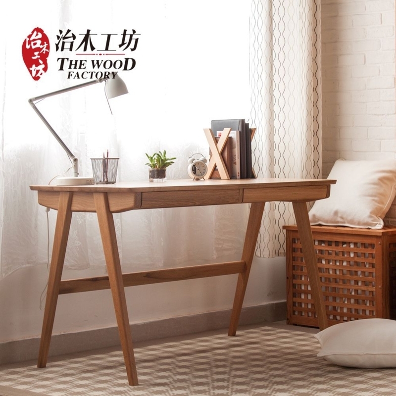 Writing Desk Splayed Legs Wood Modern Oak Work Table