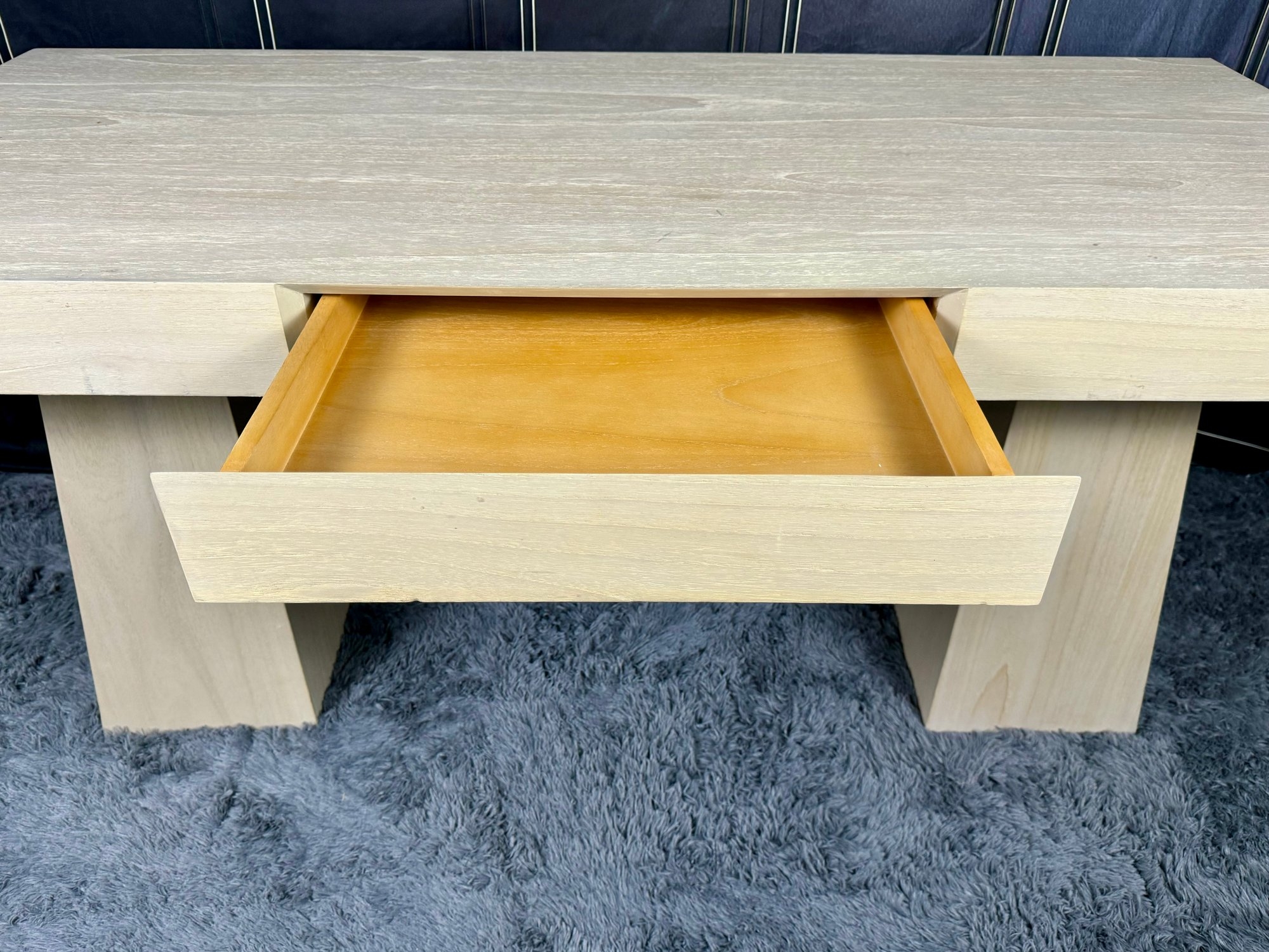 Writing Desk with Beveled Drawer and Hardware-Free Design