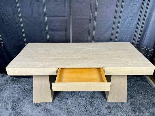 Writing Desk with Brutalist Modern Style and Pedestal Desk