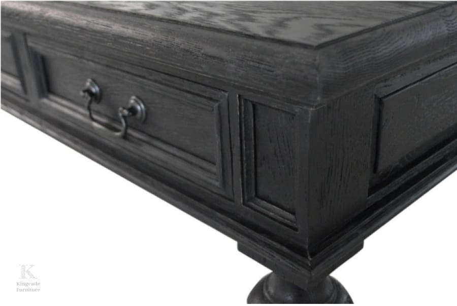 Writing Desk With Open Wood Grain and Swing Pulls
