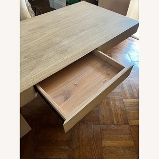 Writing Desk with Textured Grain and Handleless Wood Desk