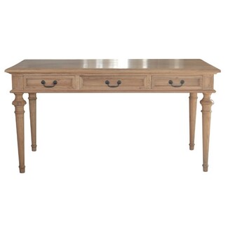 Writing Desk With Turned Legs and Three Storage Drawers