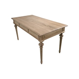 Writing Desk With Whitewashed Finish and Molded Apron