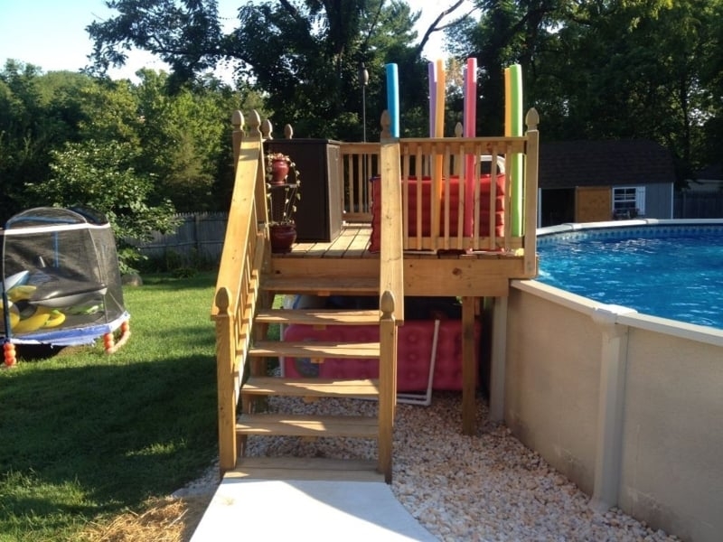 Above Ground Pool Deck Noodle Storage Stairs Step