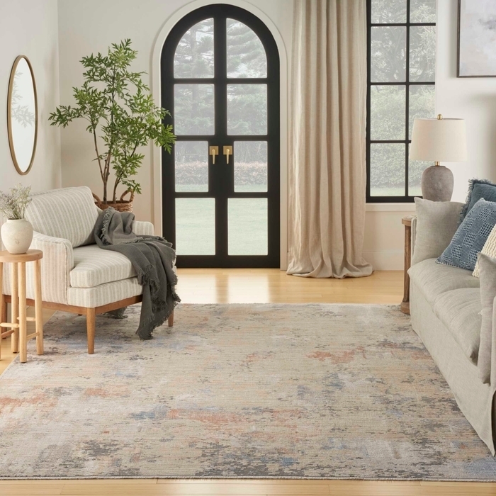 Abstract Rug: Modern Beige Painterly Rug Design Concept