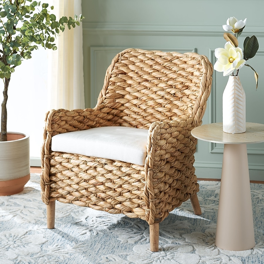 Accent Armchair Chunky Braided Hyacinth Coastal Hyacinth Armchair