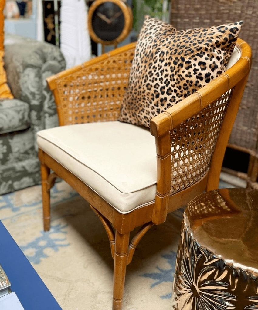Accent Chair Animal Print Accent Tropical Chic Cane Chair