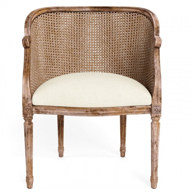 Accent Chair Distressed Wood French Provincial Accent Chair