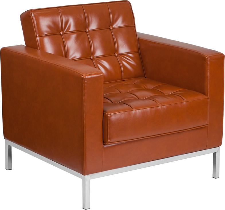 Accent Chair featuring Button Tufting and Chrome Base Frame