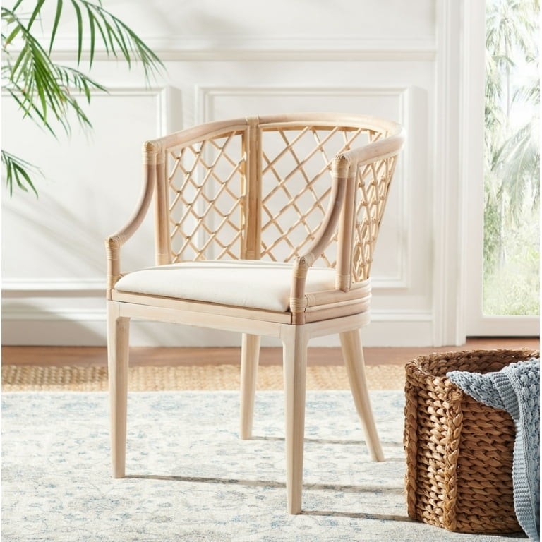 Accent Chair Lattice Diamond Back Whitewash Lattice Armchair