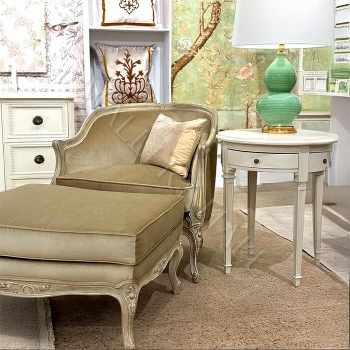 Accent Chair: Matching Ottoman Champagne Taupe Club Chair