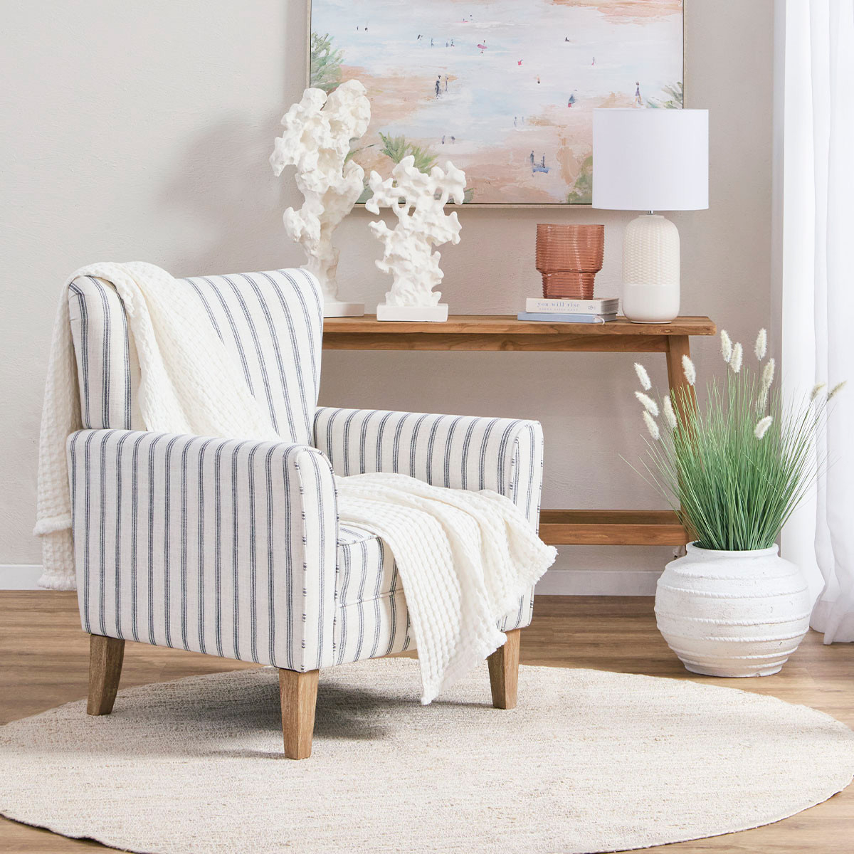 Accent Chair Navy Vertical Stripes Navy Striped Accent Chair