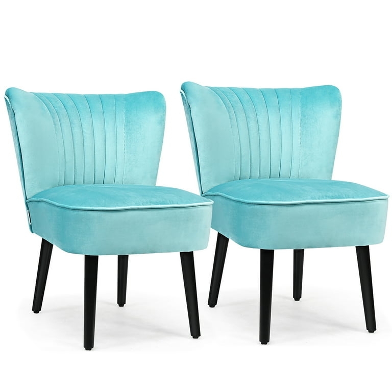 Accent Chair Vertical Channel Tufting Armless Silhouette Set of 2