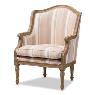 Accent Chair: Vertical Striped Weathered Oak Arm Chair