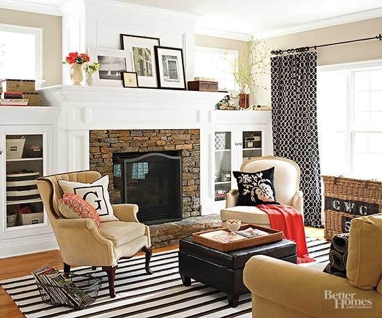 Accent Chair Wingback Profile and Built-In Cabinets