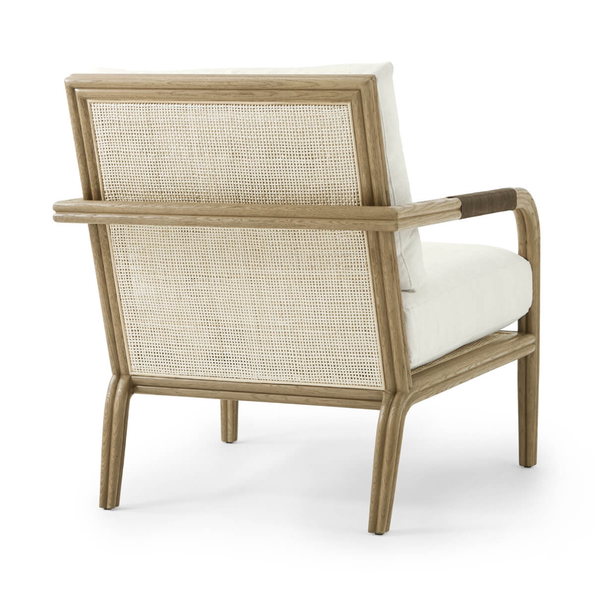 Accent Chair Wood Toned Frame Cane Back Accent Chair