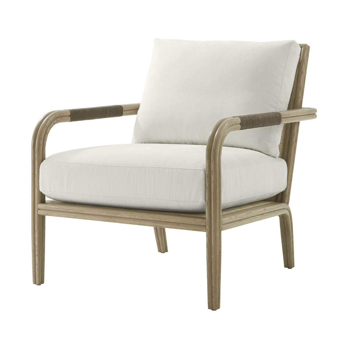 Accent Chair Wrapped Arm Details Curved Arms Coastal Accent Armchair