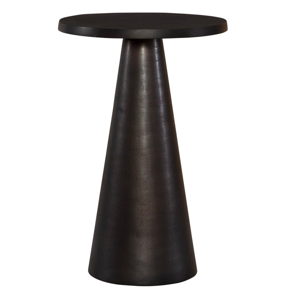 Accent Table Conical Pedestal Dark Bronze Finish Metal