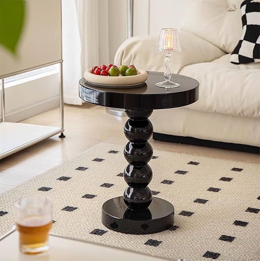 Black Pedestal Side Table