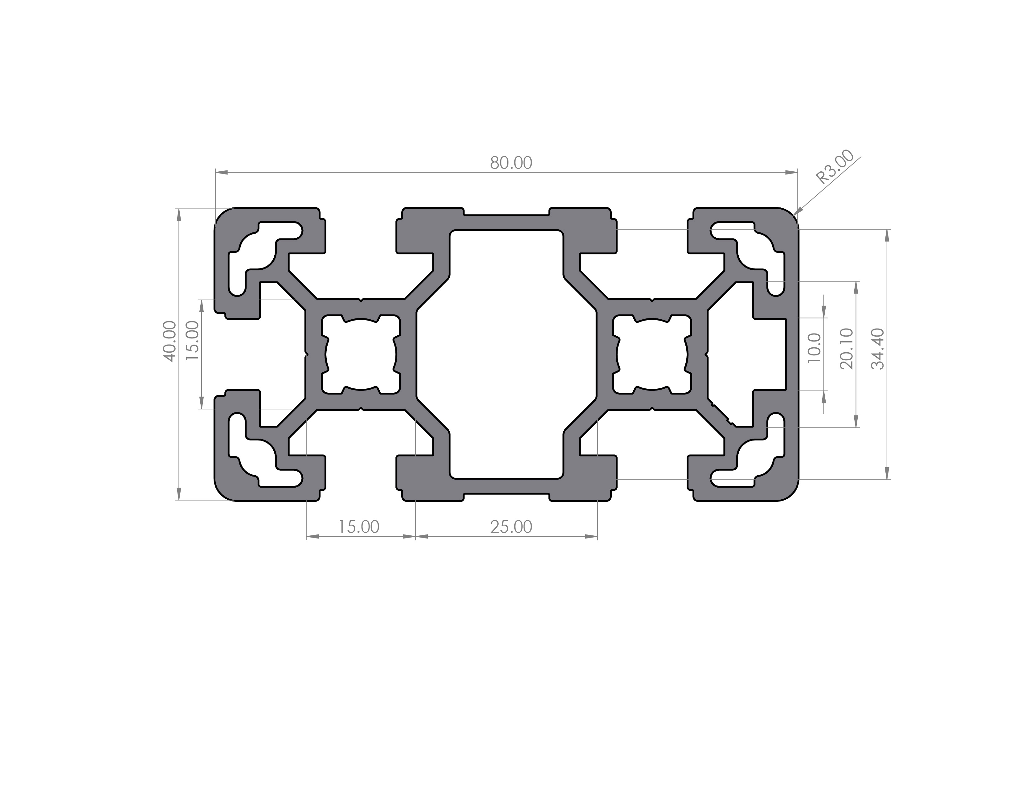 Aluminum Profile Groove 10 80x40 Aluminum Extrusion