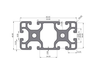Aluminum Profile I Type Core 80x40 Heavy Duty Workbench