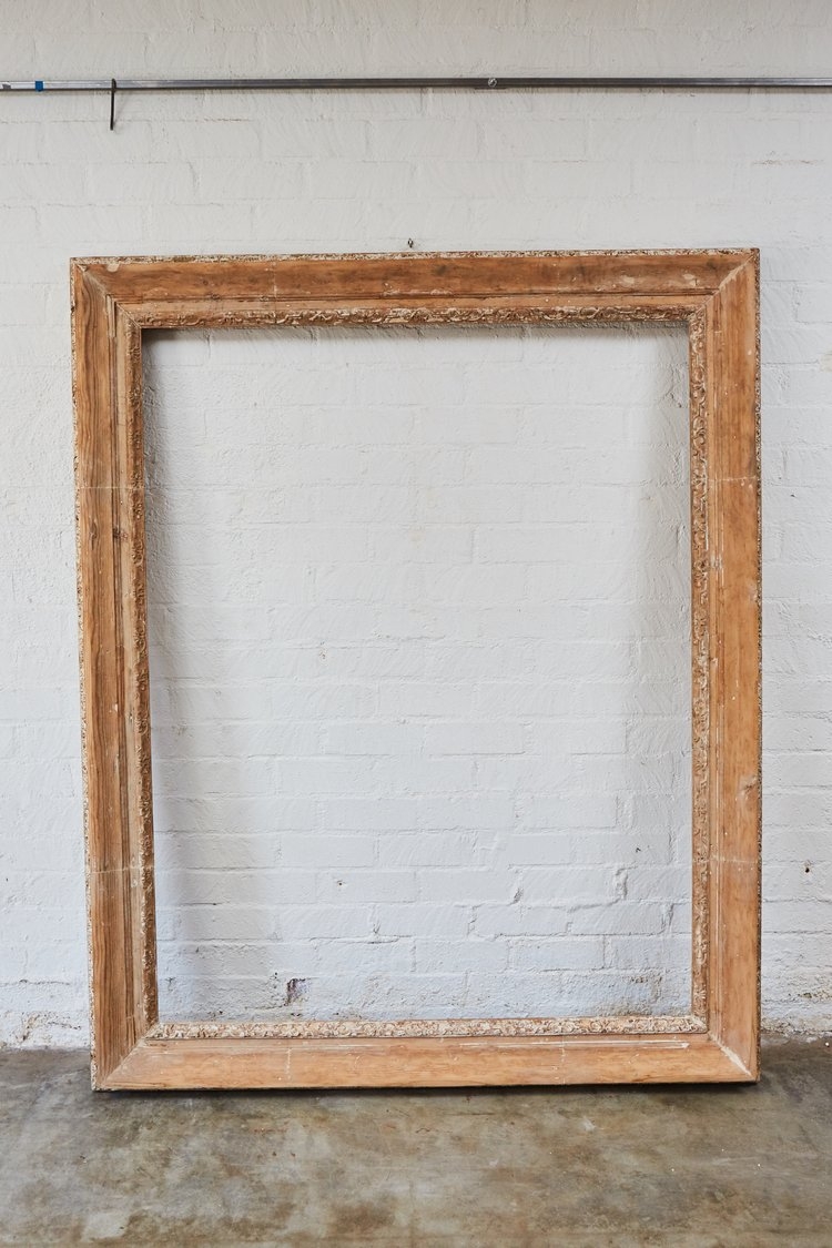 Antique Frame: Carved Inner Molding and Wide Wood Profile