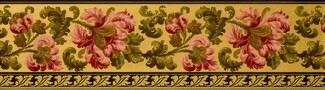 Antique Gilt Wallpaper Border for Victorian Foliate Wall Trim