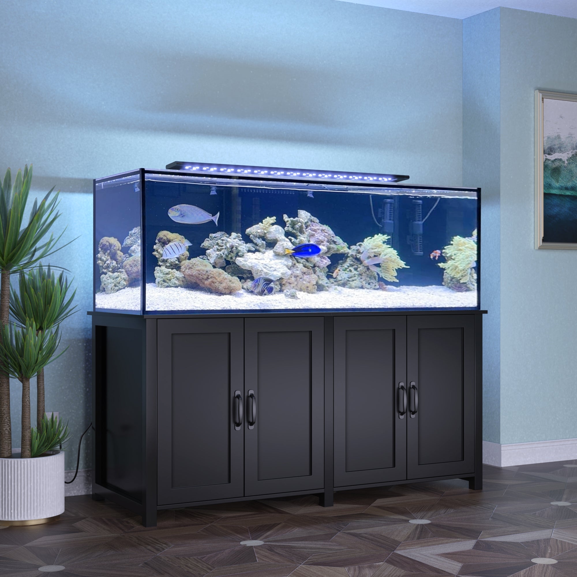 Aquarium Stand: 60 Inch Wide Saltwater Ready Cabinet