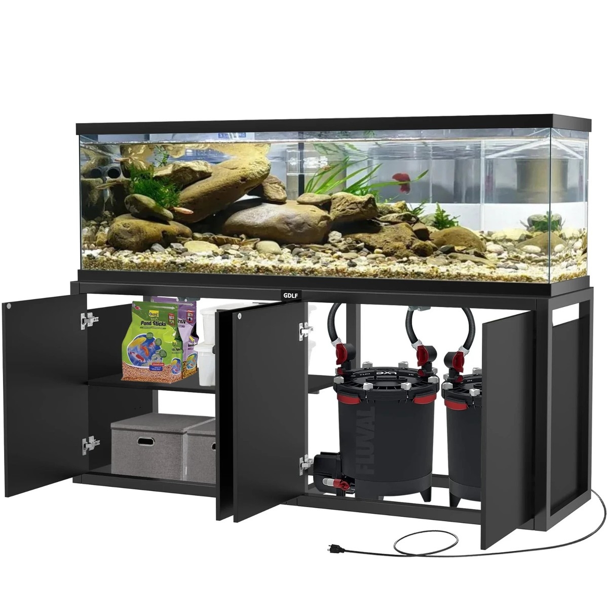 Aquarium Stand: Hidden Canister Filter Storage Cabinet