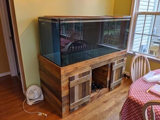 Aquarium Stand: Multi Tonal Planks Rustic Farmhouse