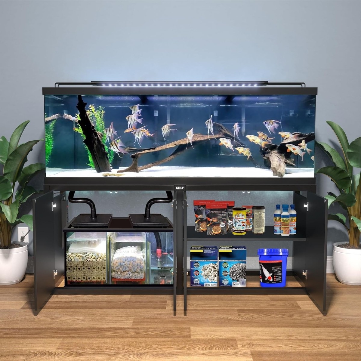 Aquarium Stand: Sump Viewing Compartment Metal Base Frame